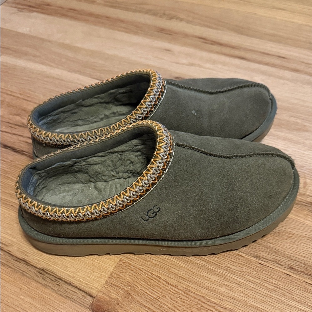 UGG Olive Suede Slip-Ons